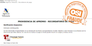 email falso agencia tributaria